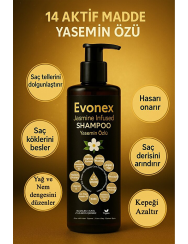 Evonex – Bilimden Gelen Güçle Saçlarını Yeniden Keşfet 14 Aktif Maddeyle Güçlendirilmiş Yasemin Özlü Şampuan