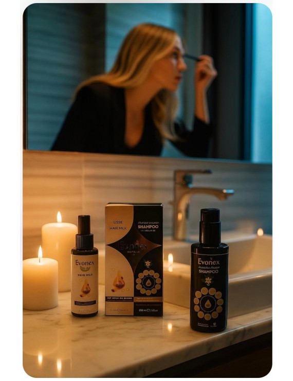 Evonex Duble Bakım Seti – 14 Aktif Şampuan + Keratin Hair Milk – Dökülme Karşıtı & Elektriklenme Önleyici